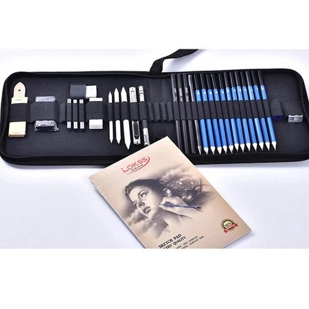 

MURAH 33PCS Pensil Pisau Penghapus dan Pensil Gambar untuk Keperluan Sekolah Pencil Set Drawing Kit