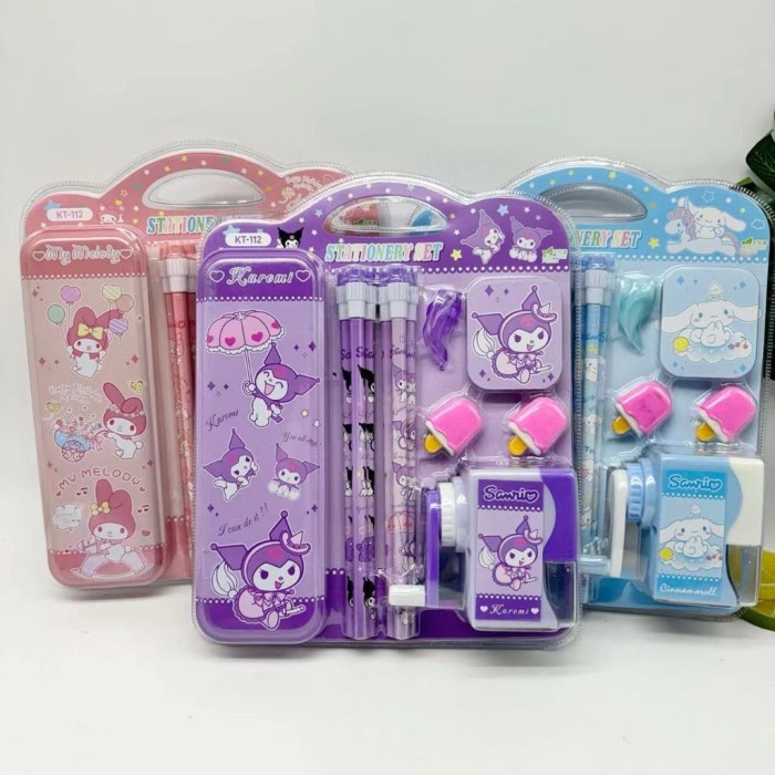 

DISKON NEW SL88 - Set 5 in 1 Alat Tulis Anak Sekolah Motif SANRIO/ Study Set 5 in 1 Rautan + Pensil