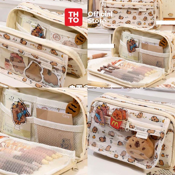 

EKSLUSIF THTO Tas Tempat Pensil Case Pouch Anak Sekolah Capybara Cute Lucu Stationery Kantor A122
