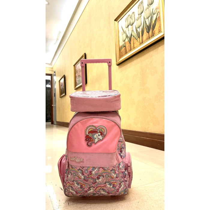 

TERPERCAYA Set tas sekolah koper trolley kotak makan kotak pensil Smiggle 100% original anak