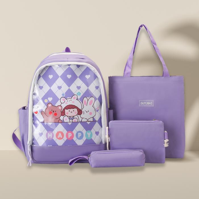 

GRATIS ONGKIR KIMORI.ID - TAS RANSEL ANAK PEREMPUAN 4 IN 1 SEKOLAH TK SD SMP GAMBAR HAPPY KARAKTER