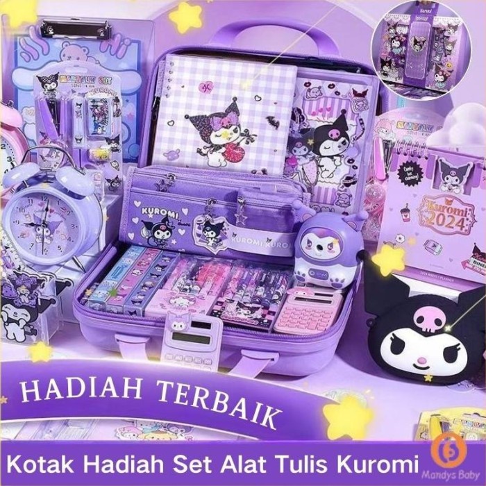 

TERJAMIN Pen LokalKotak Hadiah Alat Tulis Kuromi Set Mewah Tempat Pensil Buku Catatan Hadiah Ulang