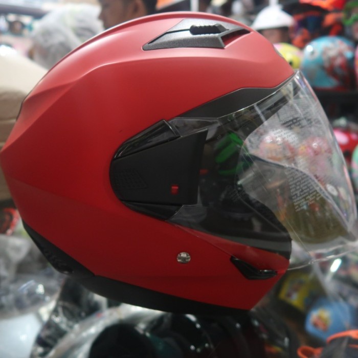 Helm Half Face Zeus 611 Solid Matt Red Doff