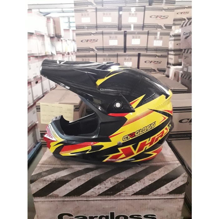 Helm Cargloss Ahrs Mxc Vodium Yellow Red - Deep Black