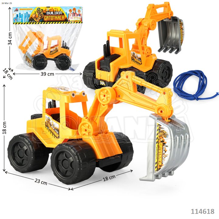 [Bonanza] Mainan Truk Excavator Roda Ban F/W + Tali Penarik Bulider Gatotkaca