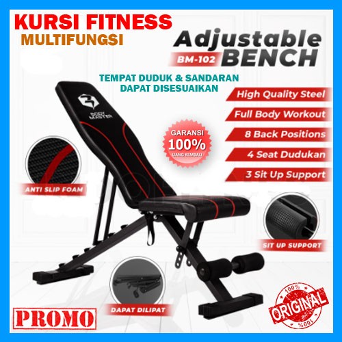 TERBARU Kursi Gym Fitness Adjustable Bench Press Murah Bangku Sit Up ORIGINAL