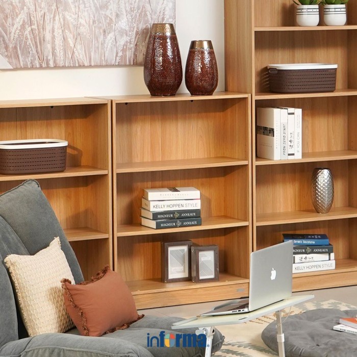 Informa - BOOKCASE - Pablo Rak Buku 3 Tingkat - Oak