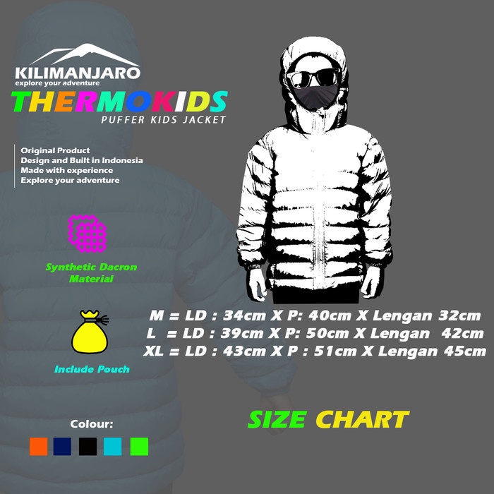 Jaket Gunung Anak Kilimanjaro Thermokids Jaket Gunung Gelembung Anak