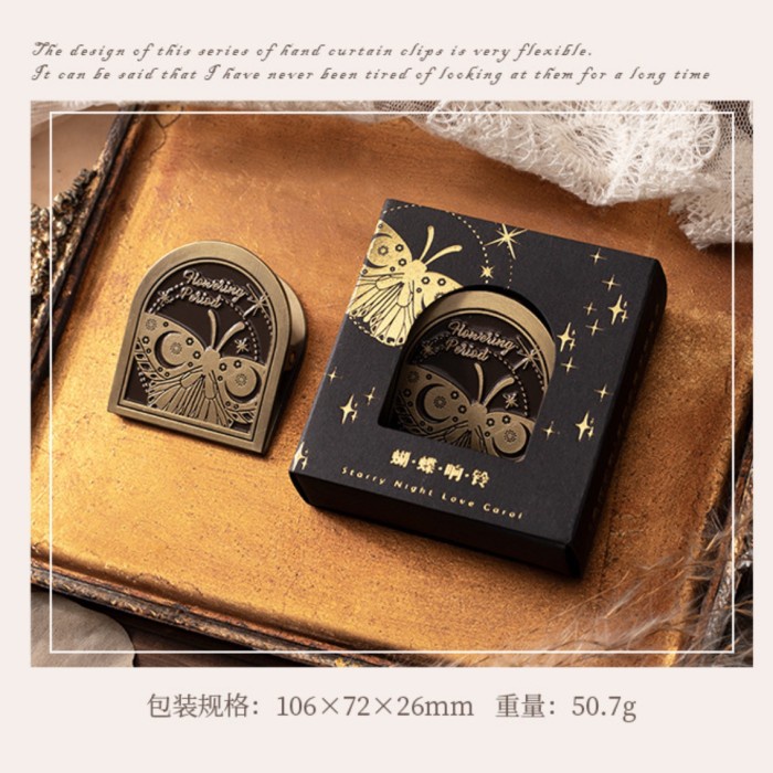 

Metal Clip Jepit Besi Notebook Journal Retro Vintage Gold Penahan Buku