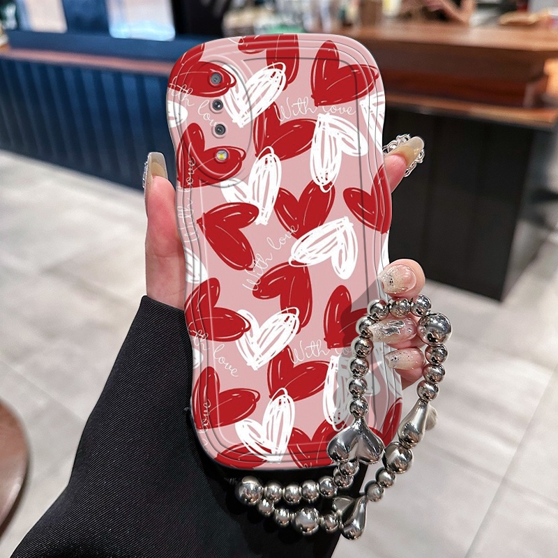 Casing Hp Untuk Samsung Galaxy A7 2018 Case kasingg Cesing Love merah putih Kesing silikon Softcase