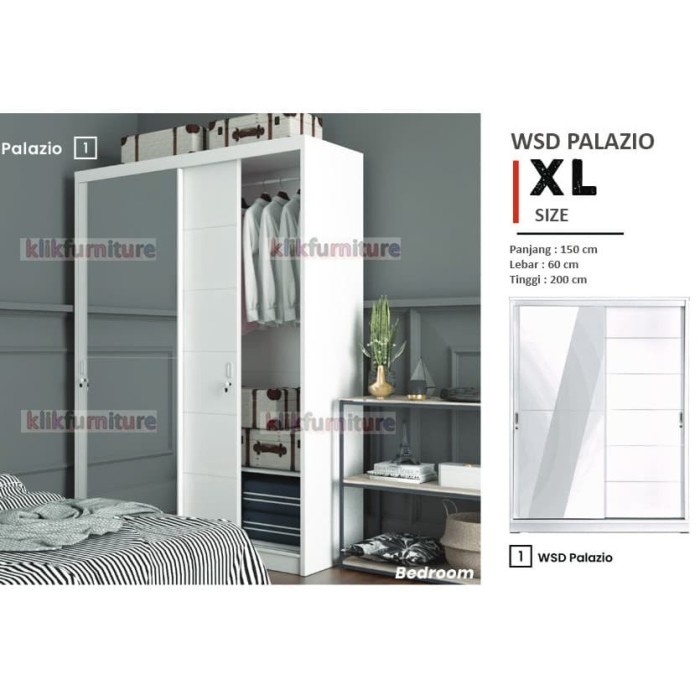 Lemari Pakaian Sliding Olympic 2 Pintu Wsd Palazio