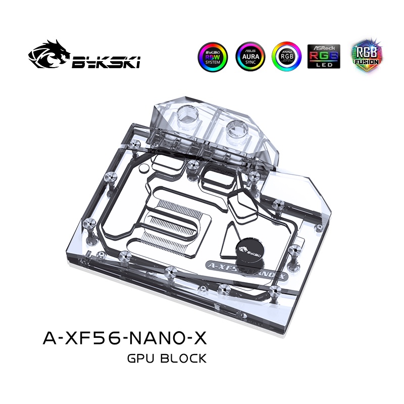 QCOOL GPU Water Block Use for AMD XFX VEGA56 NANO / SAPPHIRE PULSE Radeon RX Vega56 8G HBM2 Copper R