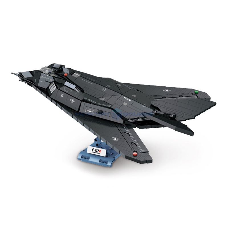 AIRM F-117A Nighthawk Building Blocks MOC JJ9095 Military Fighter Jet Plane Model Bricks High Tech I