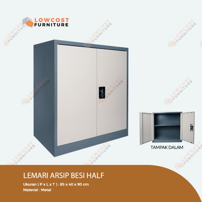 

Lemari Arsip Kantor Besi Half 1/2 Pintu Ayun Plat Warna Kombinasi