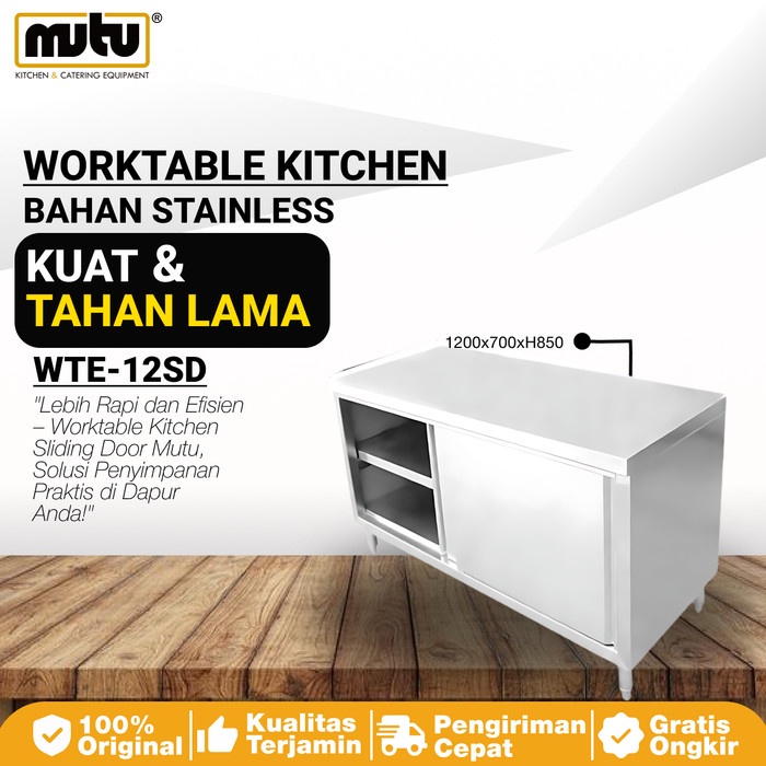 

Lemari Dapur Meja Kerja Sliding Door Stainless Wte-12Sd