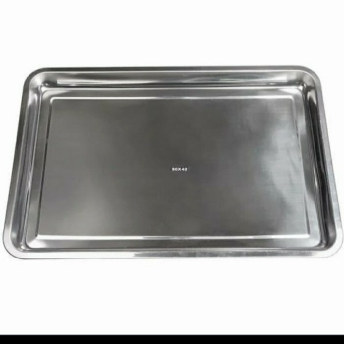 Cuci Gudang Nampan Stainless Steel 304 Jumbo Besar 60X40X5Cm Baki Food Serving Tray Segi Kotak Saji
