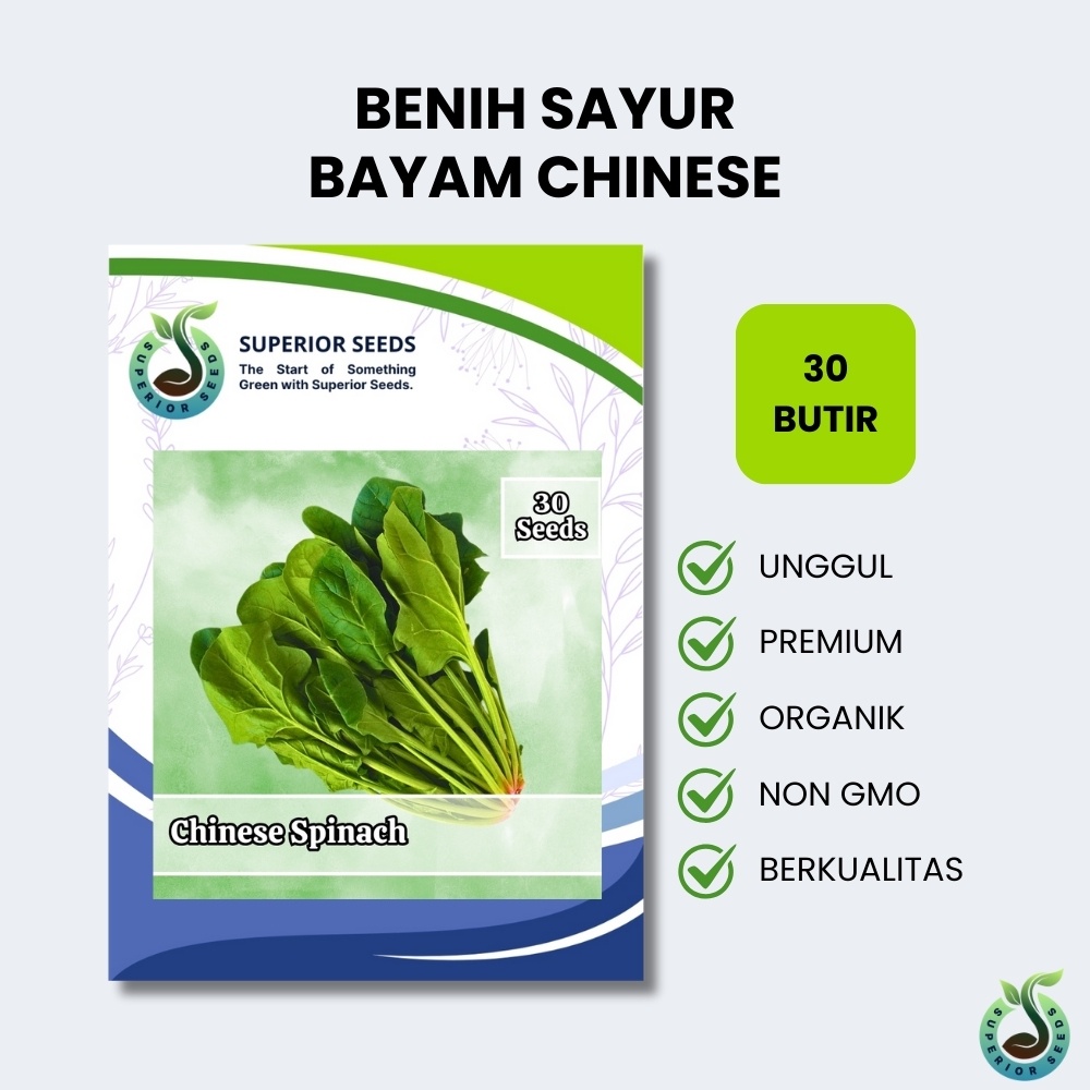 Biji Benih Sayuran Bayam Cina | Chinese Spinach (Superior Seeds)