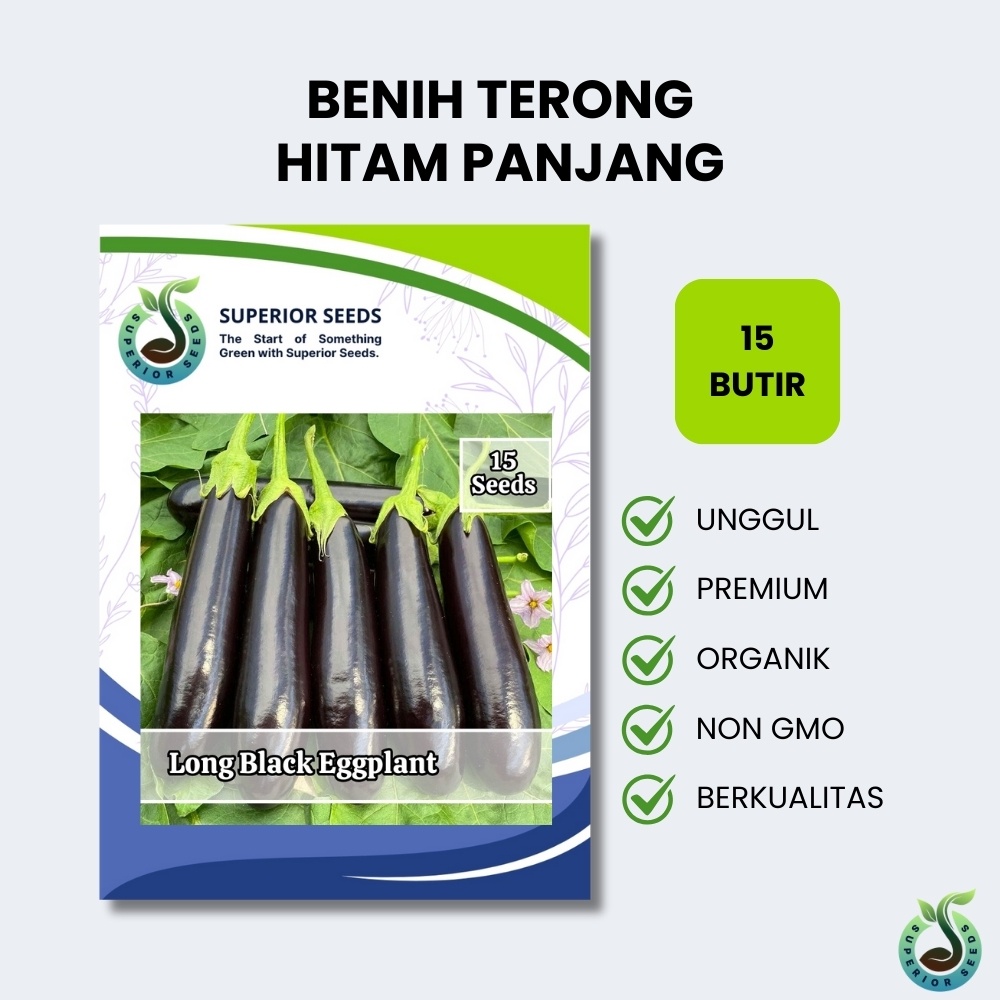 Biji Benih Terong Hitam Panjang (Superior Seeds)