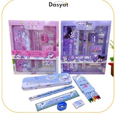 

DOS Paket Alat Tulis Set 7 in 1 Set Stationery 7 in 1 Alat Tulis Anak Sekolah Penghapus Penggaris