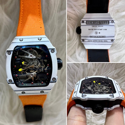 BEST Jam Tangan Pria Automatic SwissRM27-02CA-FQ/RN01 NTPT Carbon Strap Tali Canvas Strap Velcro CTD