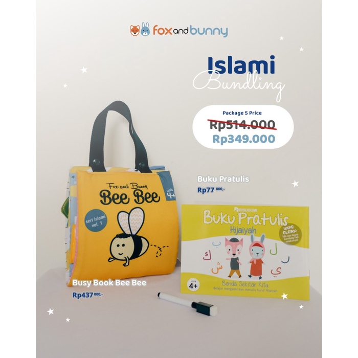 

KODE A Fox and Bunny - Package 5 - Busy Book Beebee + Buku Pratulis Hijaiyah