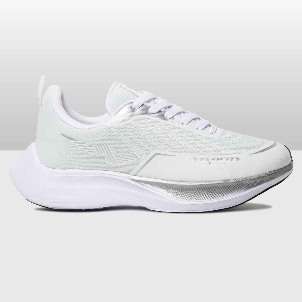 Gratis Ongkir Nuevo - Sepatu Running Nuevo Velocity Putih Silver Olahraga Jogging Lari Pria