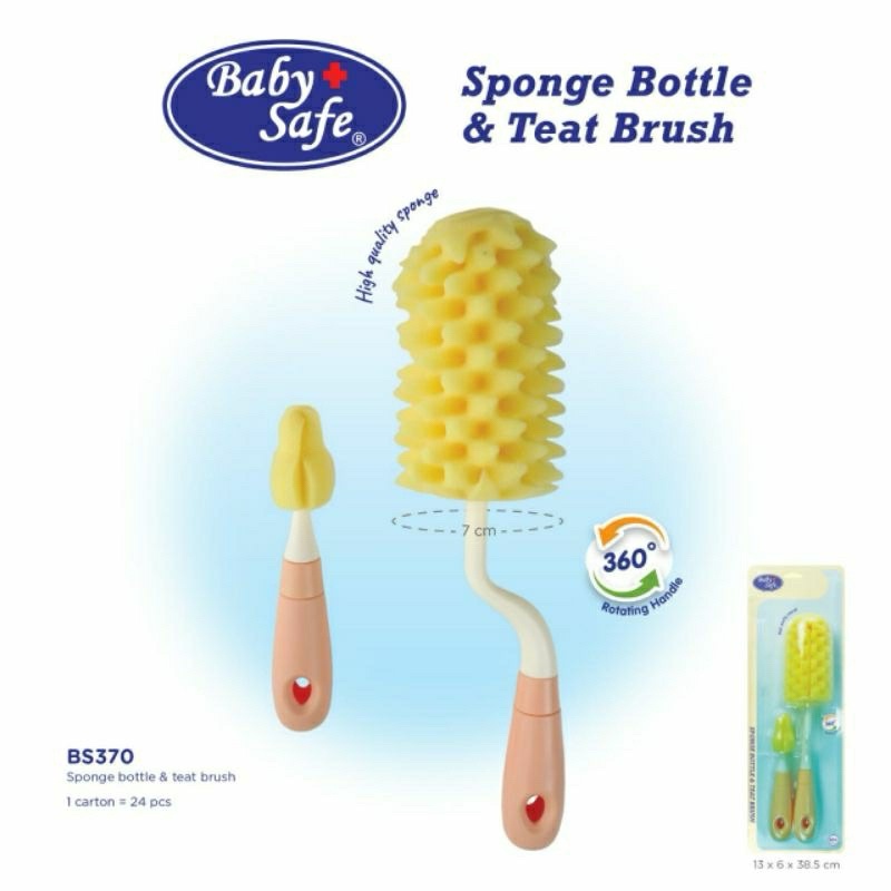 Big Sale !!! Baby Safe - Bottle & Nipple Brush/ Sikat Spon Pembersih Botol & Dot Bd037 / Bd037-1 /