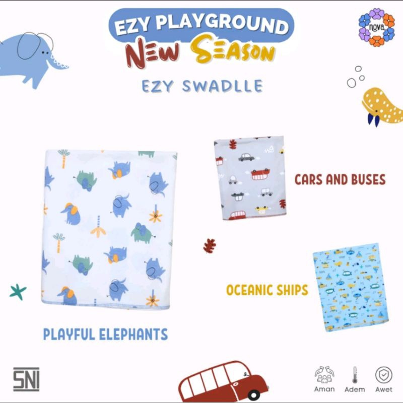 Produk Terbaru  Bedong Bayi Newborn Lembut Nova - Newborn Swaddle Nova Polos Karakter