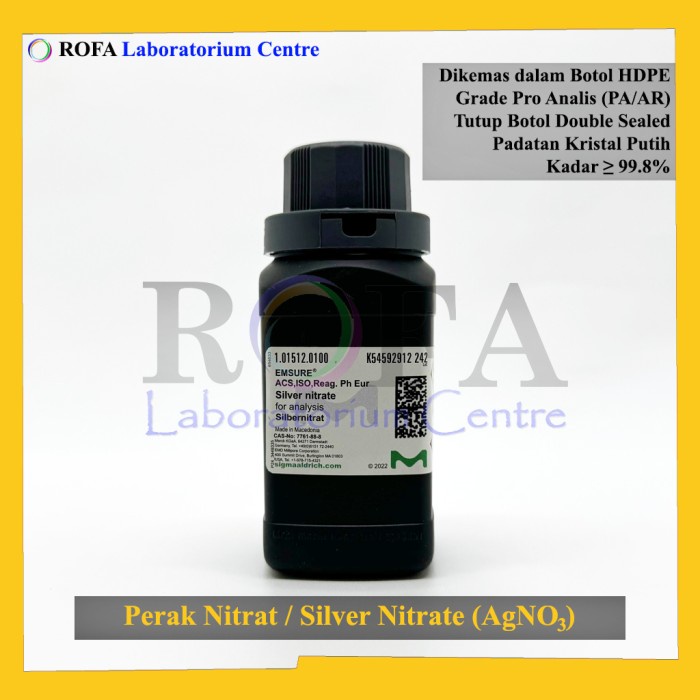 PERAK NITRAT / SILVER NITRATE / AGNO3 MERCK 99,98% 100 GRAM