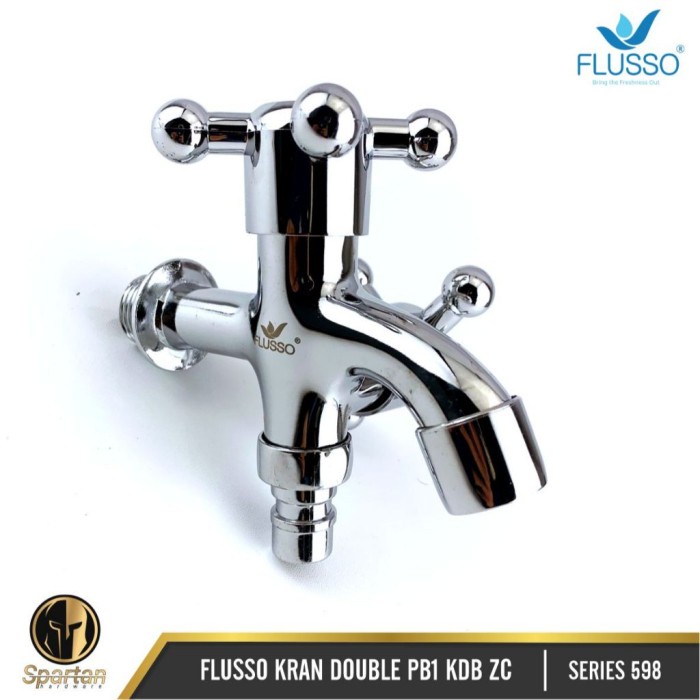 Flashshow Kran Cabang 2 Double Shower Kamar Mandi Flusso Stainless Baling 598 Flusso