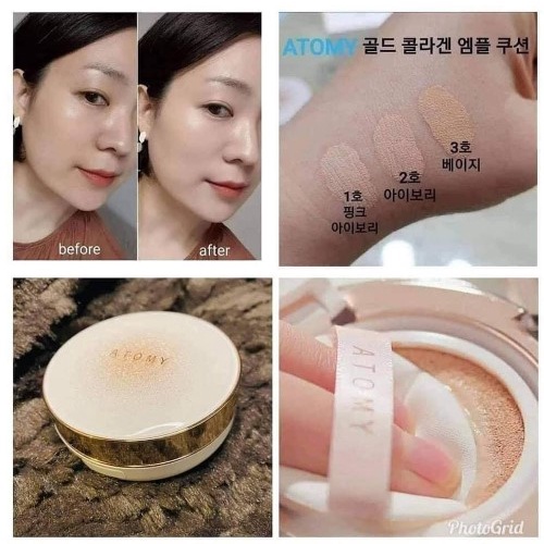 ATOMY GOLD COLLAGEN AMPOULE CUSHION | Pemutih, Perbaikan Kerut, Perlindungan Uv