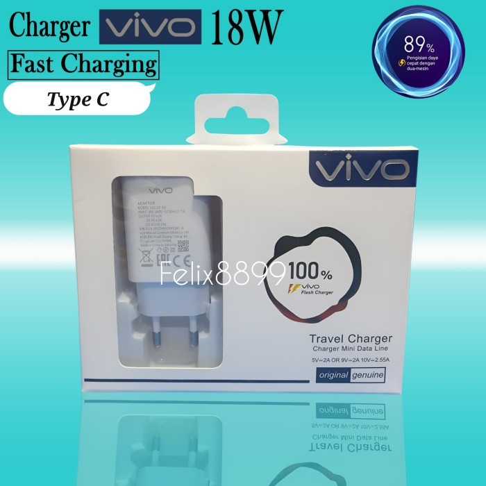 Flashshow CHARGER VIVO Y21 Y21S Y21T Y53S ORIGINAL 100% TYPE C FAST CHARGING