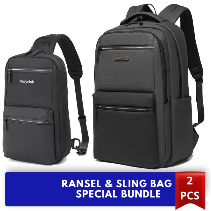 Product Laris Tas Ransel Kasual Navy Club Fhbg + Tas Selempang Navy Club Ehh
