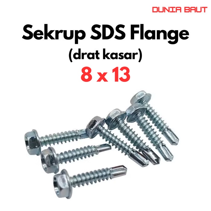 Sekrup SDS Flange Head #08X13 / SDS Roofing #08-18 X 1/2  Drat Kasar Stainless SS304