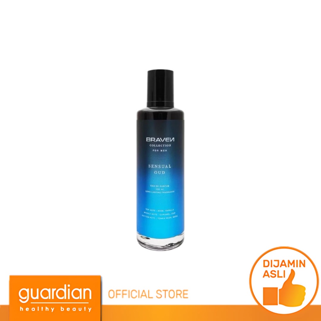 Braven Collection Eau De Parfum Rose Sensual Oud - Parfum Pria Terlaris, Tahan Lama 100Ml