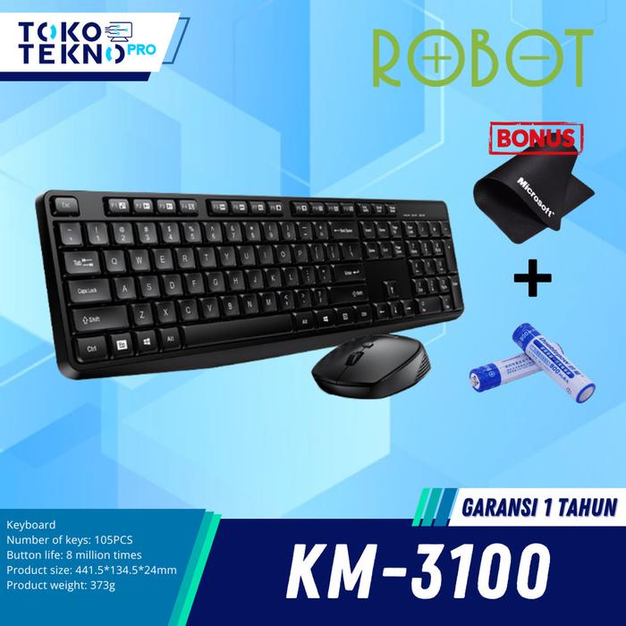 KODE A Robot KM3100 / KM-3100 Wireless Keyboard Mouse Combo