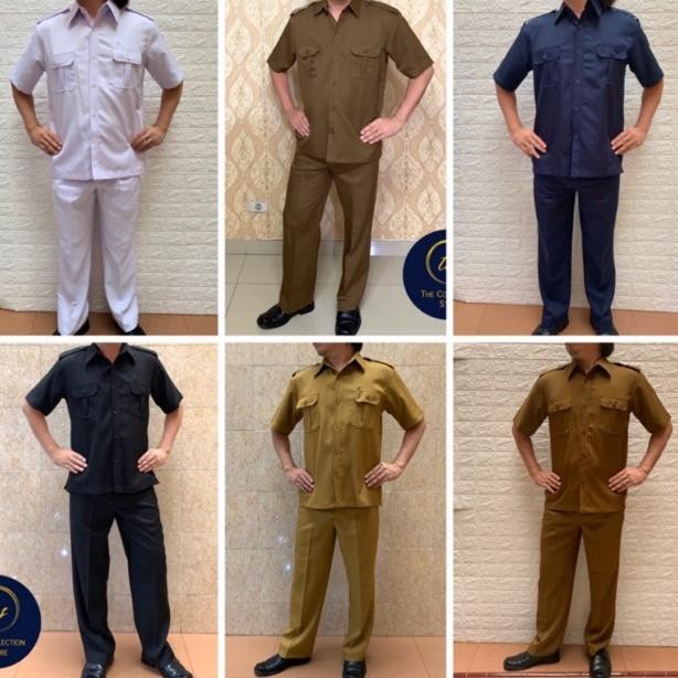 Terbaru Seragam Setelan Semi Wool Pemda Pns, Safari Pemda Pria, Baju