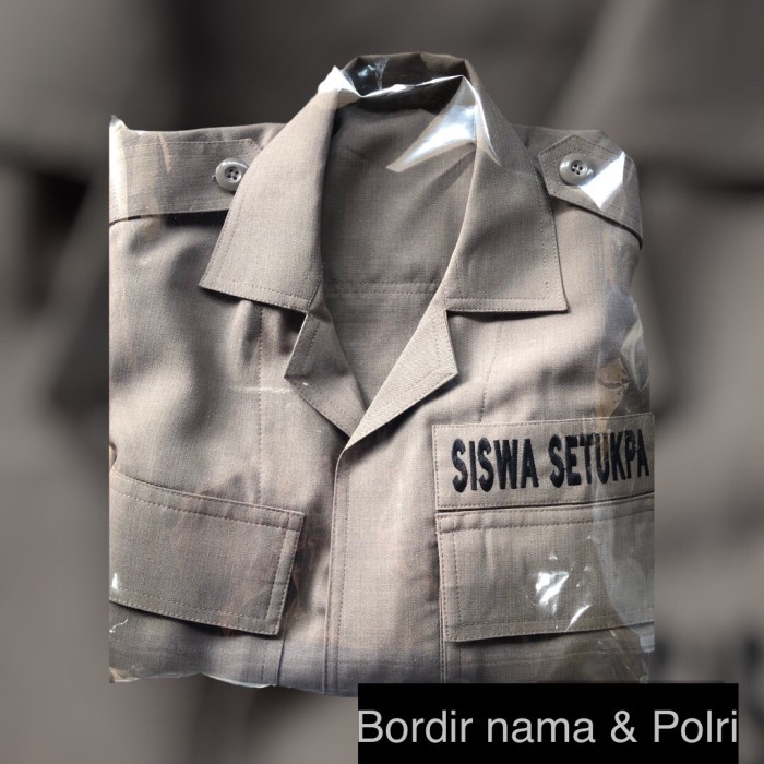 Baju pdl resleting dlm kain superfeel gelap,nama,polri