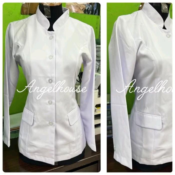 PREMIUM Seragam Dinas BAJU PDH PUTIH PPPK / ASN P3K/ ASN / PNS /GURU/DINKES PUTIH WANITA