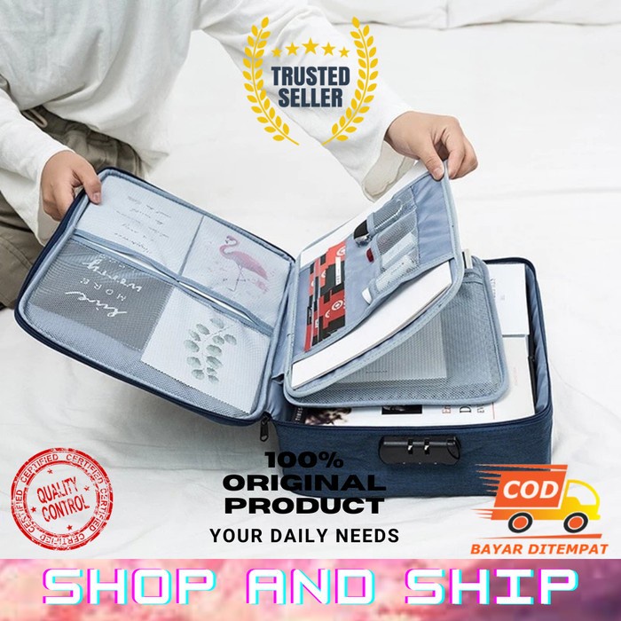 

Tas Tempat Penyimpanan File Dokumen Travel Bag Storage Security Lock
