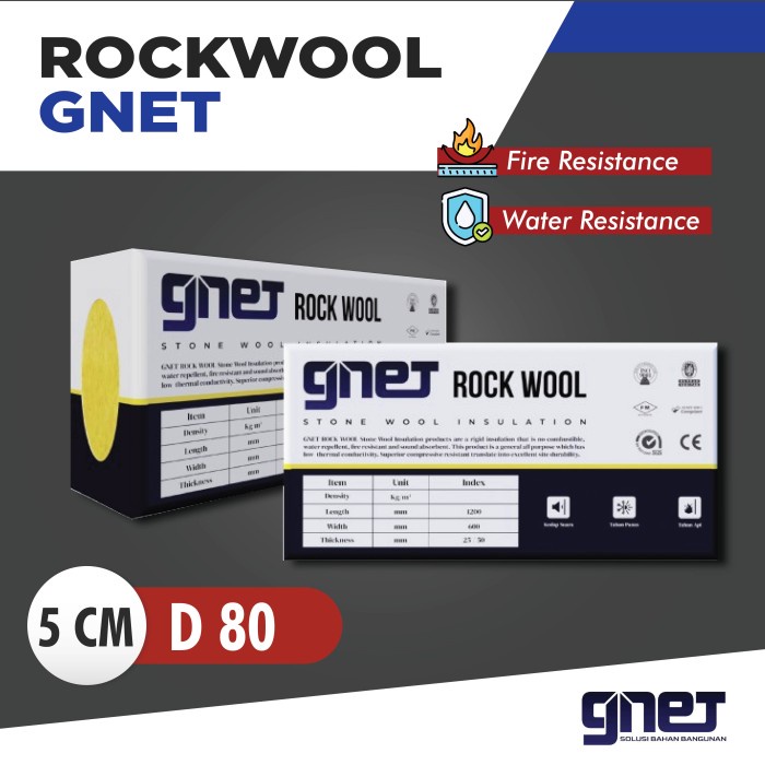 Rockwool GNET Peredam Suara / D80 5cm / Peredam Ruangan / Peredam Panas