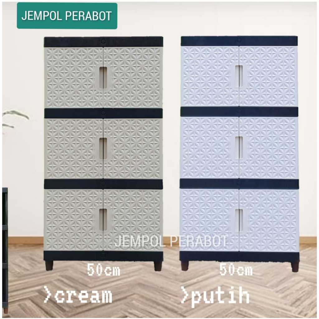 Potong Harga Lemari Pakaian Mini Lemari Plastik Mini Minimalis Warna Putih /Lemari Mini Susun 3