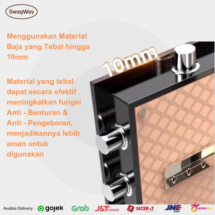 Brankas Besi Manual Analog Brankas kecil tinggi 40cm Brankas Besar tinggi 45cm Anti Api & Air dengan