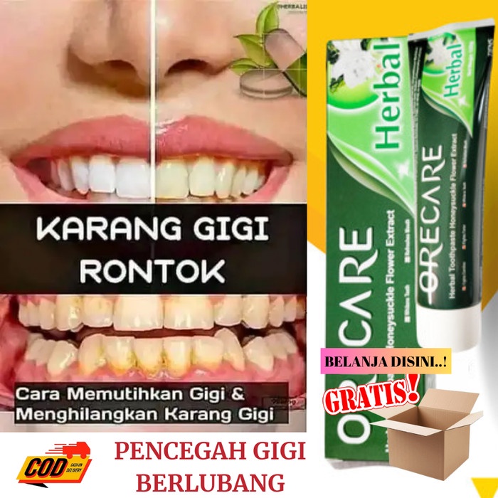 Paket Pemutih Gigi Odol Pemutih Gigi Orecare Herbal Odol Gosok Gigi Penghilang Kuning Gigi