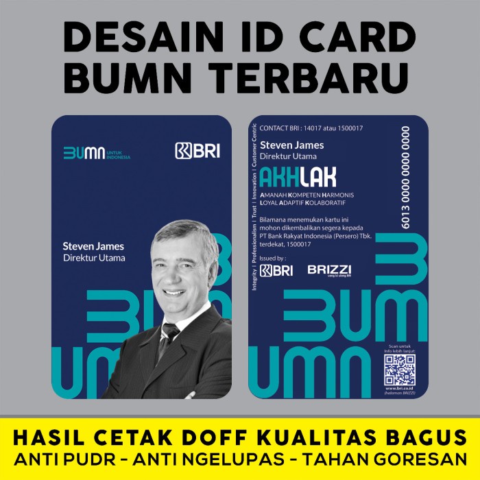 

ID CARD BUMN BANK BRI TERBARU MENGGUNAKAN KARTU BRIZZI Kode 1046