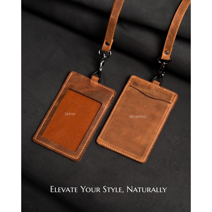 

Gantungan id Card Kulit Asli LANYARD Name Tag & Card Holder Kode 1008