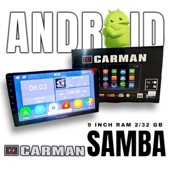Head Unit Double Din Carman Samba Android 9 10 Inch Ram 2Gb+32Gb New