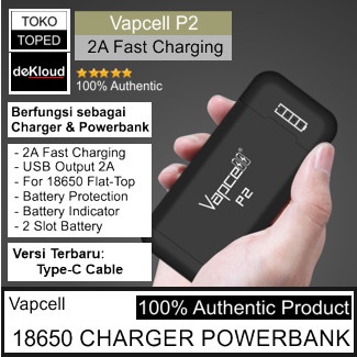 [deloth] - Authentic Vapcell 18650 Fast Charger Power Bank 2A powerbank battery