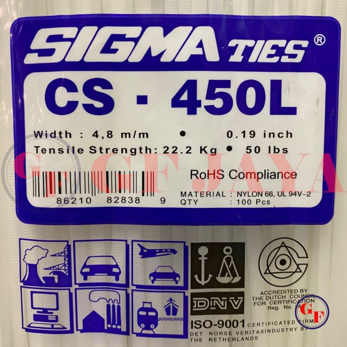 

Kabel Ties Sigma CS 450L / 45cm Putih CS450L Cable Tie White 45 cm Kode 887