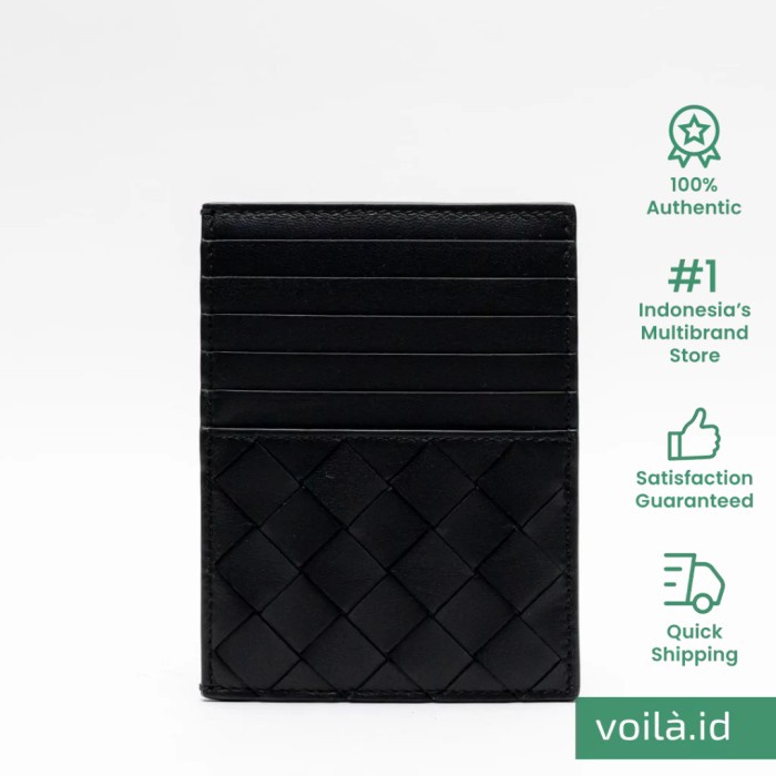 

Bottega Veneta Intrecciato Long Card Holder Black Ghw Kode 398